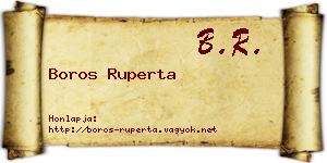 Boros Ruperta névjegykártya